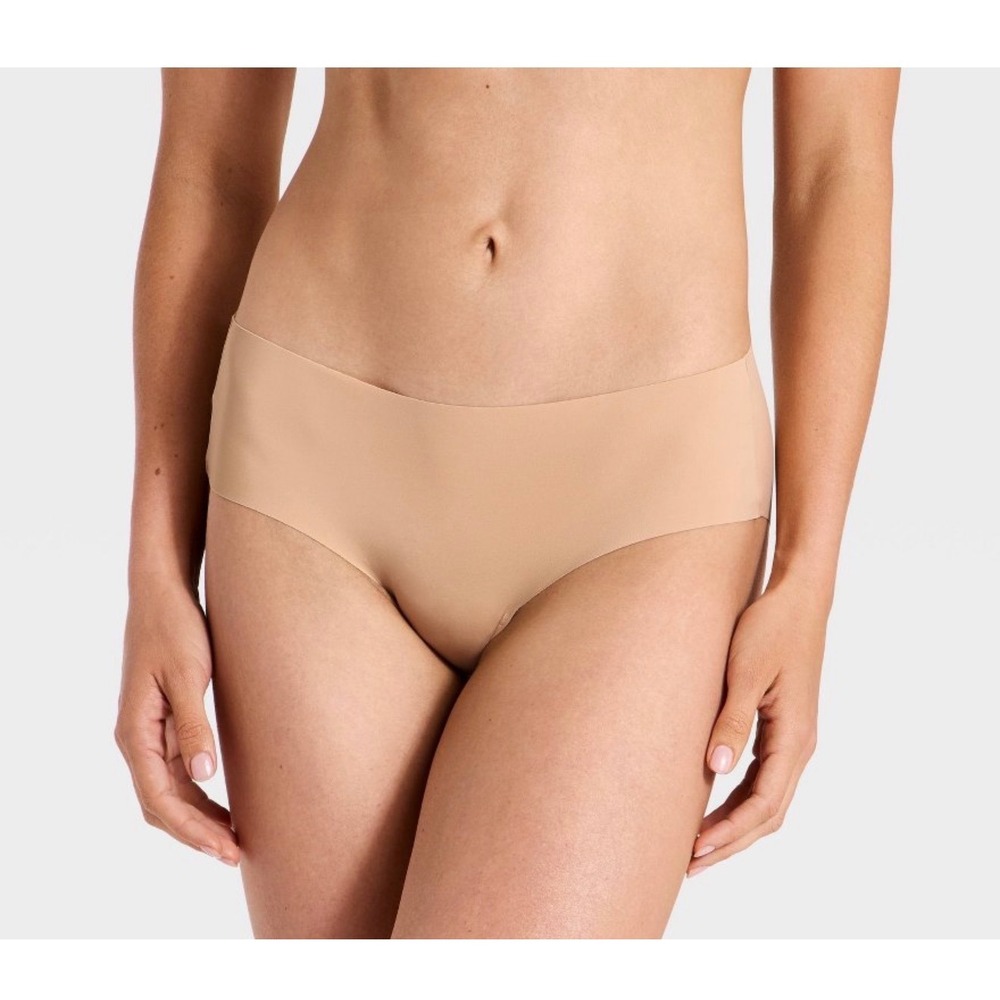 Auden Invisible Edge No-Show Hipster Women XS‎ Beige NEW Seamless Panties